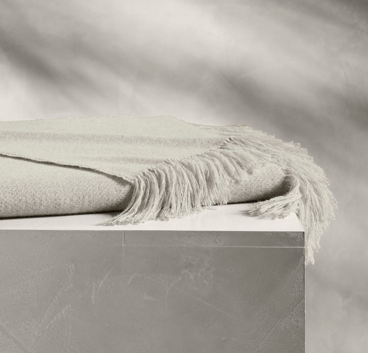 Alpaca Pin Check Oversized Throw Blanket